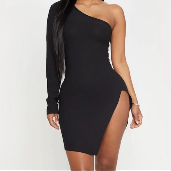 ONE SHOULDER SPLIT BODYCON DRESS - Picture 3 of 4